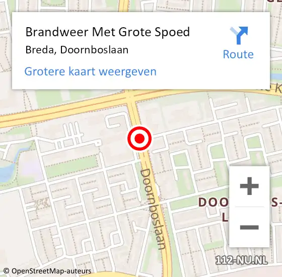 Locatie op kaart van de 112 melding: Brandweer Met Grote Spoed Naar Breda, Doornboslaan op 21 februari 2020 15:14