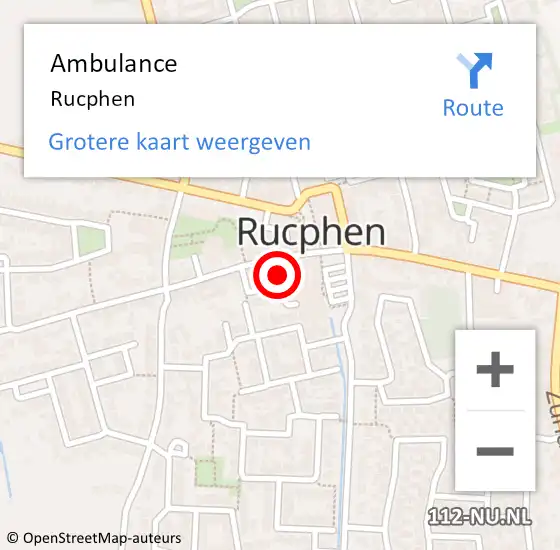 Locatie op kaart van de 112 melding: Ambulance Rucphen op 21 februari 2020 16:03