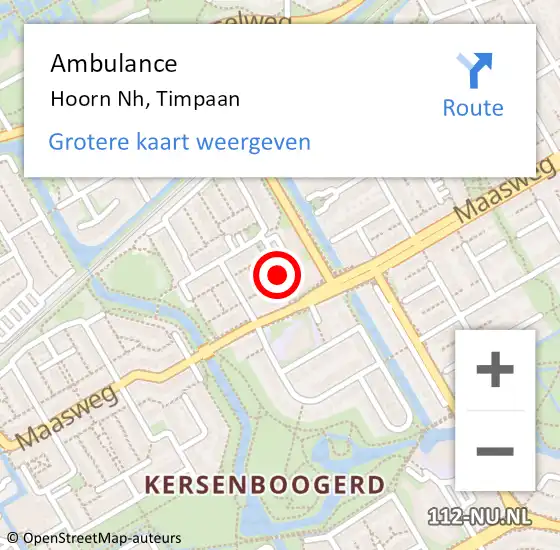 Locatie op kaart van de 112 melding: Ambulance Hoorn Nh, Timpaan op 21 februari 2020 16:58