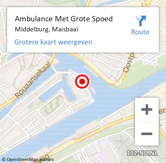 Locatie op kaart van de 112 melding: Ambulance Met Grote Spoed Naar Middelburg, Maisbaai op 21 februari 2020 18:25
