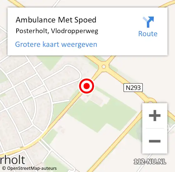 Locatie op kaart van de 112 melding: Ambulance Met Spoed Naar Posterholt, Vlodropperweg op 21 februari 2020 20:23