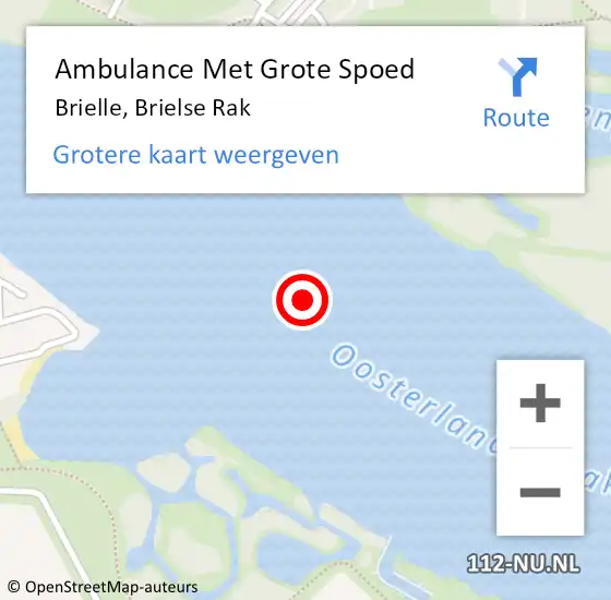 Locatie op kaart van de 112 melding: Ambulance Met Grote Spoed Naar Brielle, Brielse Rak op 21 februari 2020 21:19