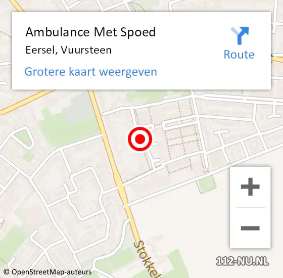 Locatie op kaart van de 112 melding: Ambulance Met Spoed Naar Eersel, Vuursteen op 21 februari 2020 22:55