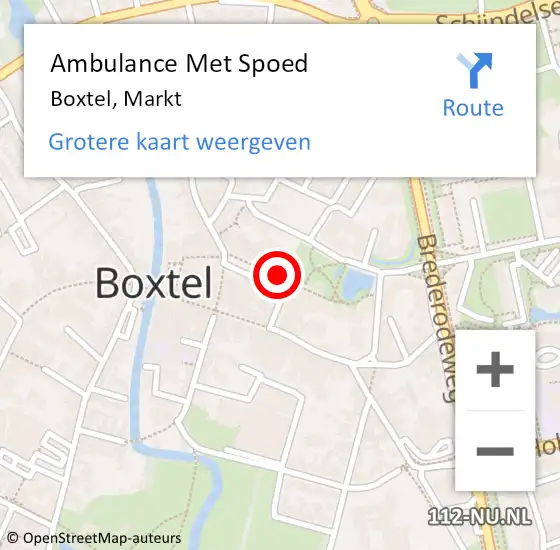 Locatie op kaart van de 112 melding: Ambulance Met Spoed Naar Boxtel, Markt op 22 februari 2020 01:37