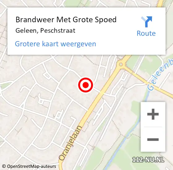 Locatie op kaart van de 112 melding: Brandweer Met Grote Spoed Naar Geleen, Peschstraat op 22 februari 2020 04:40