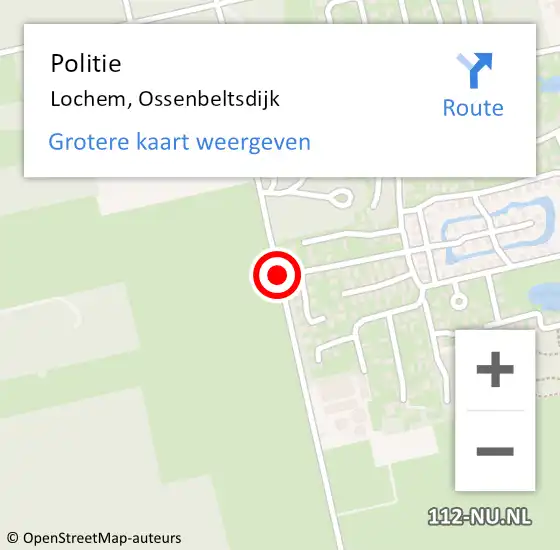 Locatie op kaart van de 112 melding: Politie Lochem, Ossenbeltsdijk op 22 februari 2020 05:03