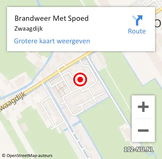 Locatie op kaart van de 112 melding: Brandweer Met Spoed Naar Zwaagdijk op 22 februari 2020 08:24