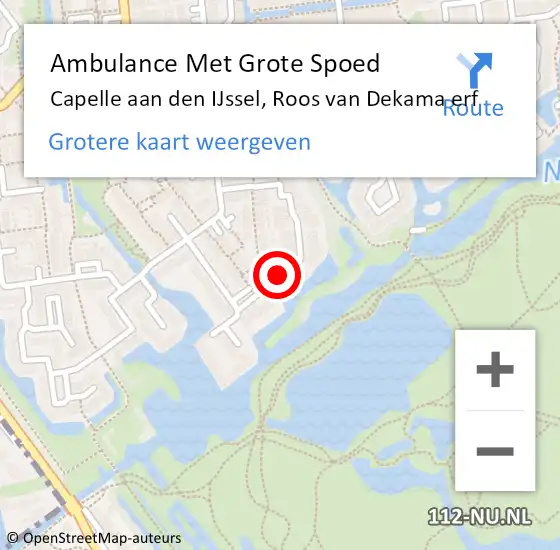 Locatie op kaart van de 112 melding: Ambulance Met Grote Spoed Naar Capelle aan den IJssel, Roos van Dekama erf op 22 februari 2020 10:54