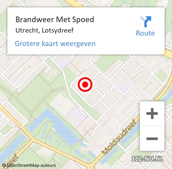 Locatie op kaart van de 112 melding: Brandweer Met Spoed Naar Utrecht, Lotsydreef op 22 februari 2020 12:10