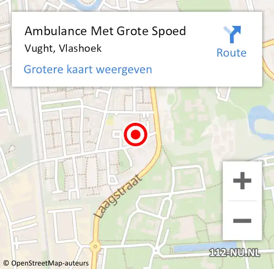 Locatie op kaart van de 112 melding: Ambulance Met Grote Spoed Naar Vught, Vlashoek op 22 februari 2020 15:56