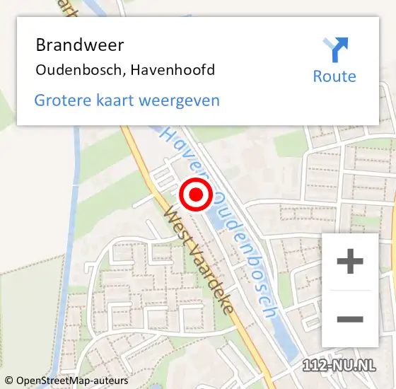 Locatie op kaart van de 112 melding: Brandweer Oudenbosch, Havenhoofd op 22 februari 2020 16:28