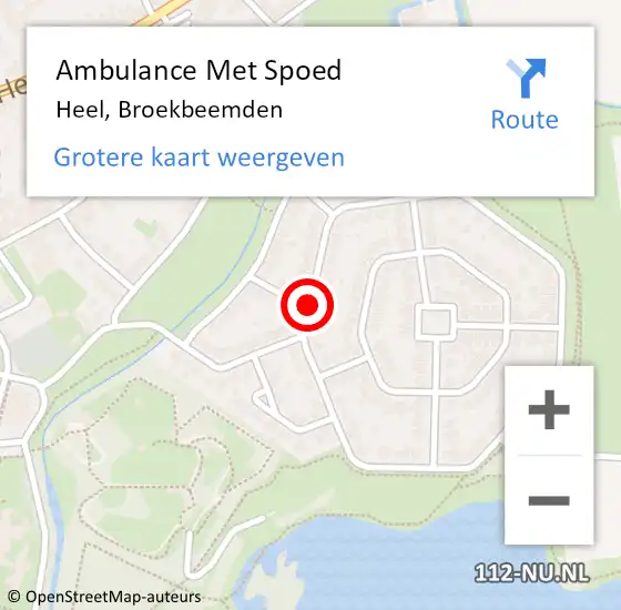 Locatie op kaart van de 112 melding: Ambulance Met Spoed Naar Heel, Broekbeemden op 22 februari 2020 17:05