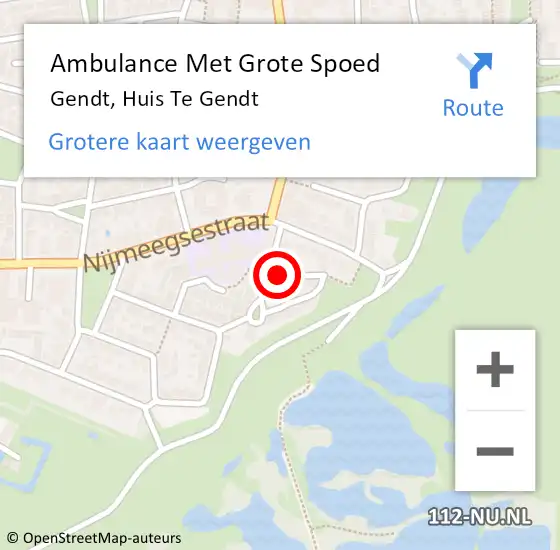 Locatie op kaart van de 112 melding: Ambulance Met Grote Spoed Naar Gendt, Huis Te Gendt op 22 februari 2020 17:19