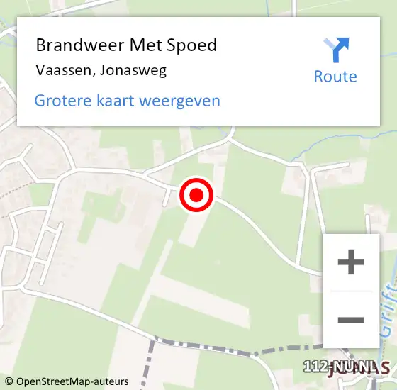 Locatie op kaart van de 112 melding: Brandweer Met Spoed Naar Vaassen, Jonasweg op 22 februari 2020 17:46