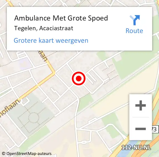 Locatie op kaart van de 112 melding: Ambulance Met Grote Spoed Naar Tegelen, Acaciastraat op 22 februari 2020 18:58