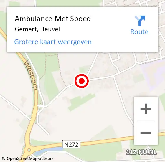Locatie op kaart van de 112 melding: Ambulance Met Spoed Naar Gemert, Heuvel op 22 februari 2020 19:01