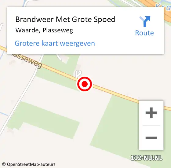 Locatie op kaart van de 112 melding: Brandweer Met Grote Spoed Naar Waarde, Plasseweg op 22 februari 2020 21:27