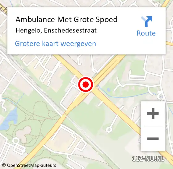 Locatie op kaart van de 112 melding: Ambulance Met Grote Spoed Naar Hengelo, Enschedesestraat op 22 februari 2020 21:41