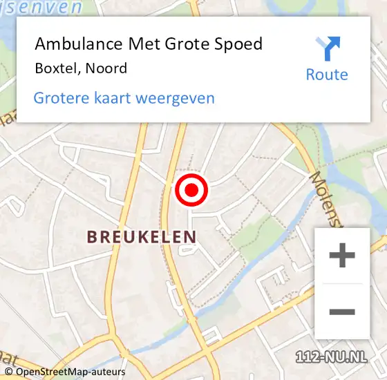 Locatie op kaart van de 112 melding: Ambulance Met Grote Spoed Naar Boxtel, Noord op 22 februari 2020 22:54