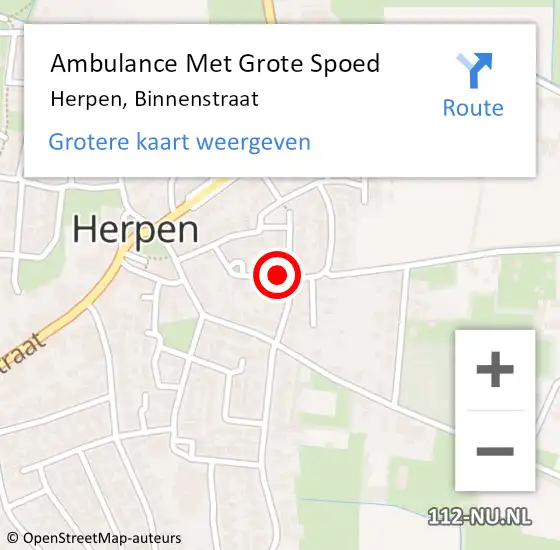 Locatie op kaart van de 112 melding: Ambulance Met Grote Spoed Naar Herpen, Binnenstraat op 23 februari 2020 00:03