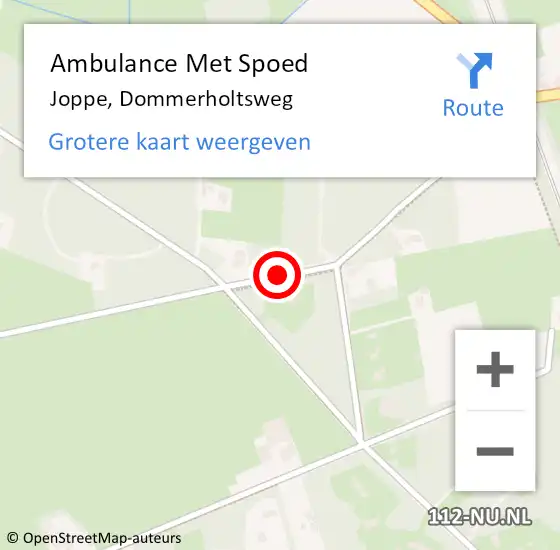 Locatie op kaart van de 112 melding: Ambulance Met Spoed Naar Joppe, Dommerholtsweg op 23 februari 2020 00:21