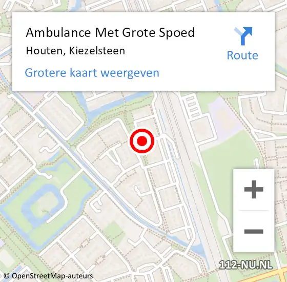 Locatie op kaart van de 112 melding: Ambulance Met Grote Spoed Naar Houten, Kiezelsteen op 29 april 2014 10:45