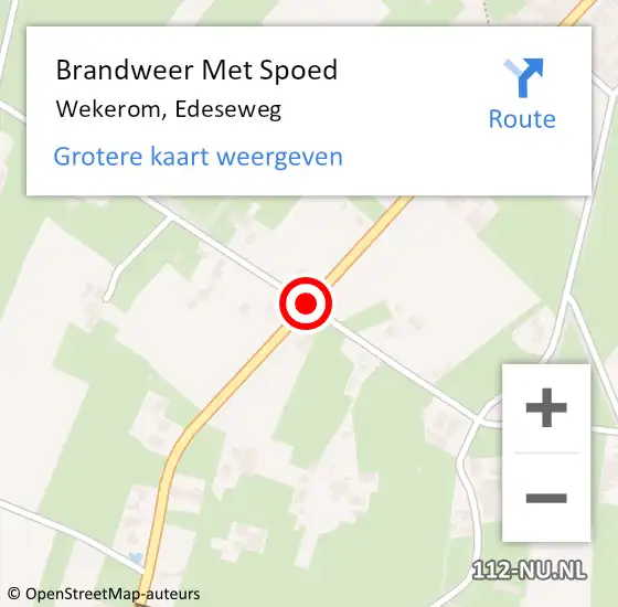 Locatie op kaart van de 112 melding: Brandweer Met Spoed Naar Wekerom, Edeseweg op 23 februari 2020 03:11