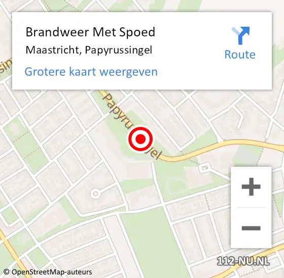 Locatie op kaart van de 112 melding: Brandweer Met Spoed Naar Maastricht, Papyrussingel op 23 februari 2020 07:30