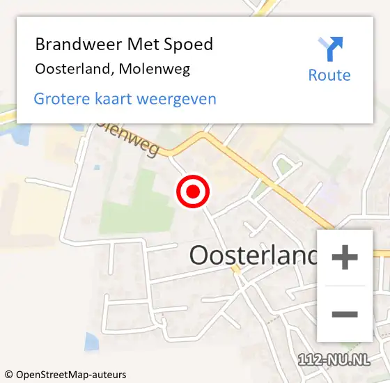 Locatie op kaart van de 112 melding: Brandweer Met Spoed Naar Oosterland, Molenweg op 23 februari 2020 09:26