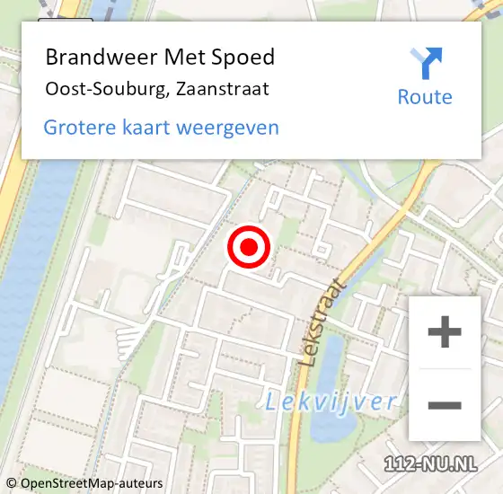 Locatie op kaart van de 112 melding: Brandweer Met Spoed Naar Oost-Souburg, Zaanstraat op 23 februari 2020 11:27