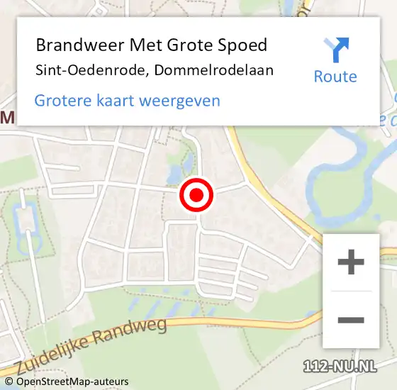 Locatie op kaart van de 112 melding: Brandweer Met Grote Spoed Naar Sint-Oedenrode, Dommelrodelaan op 23 februari 2020 11:52