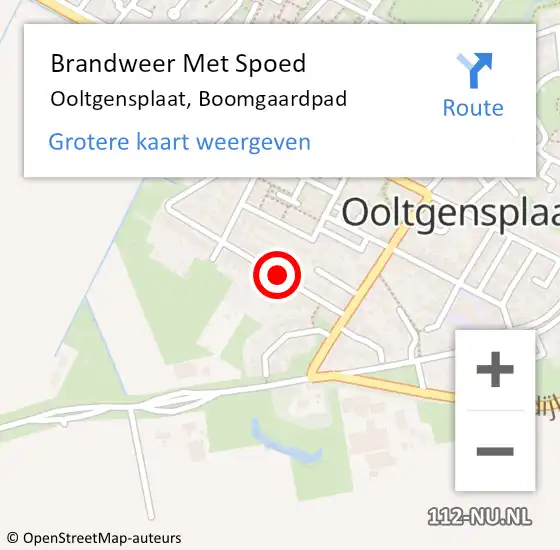 Locatie op kaart van de 112 melding: Brandweer Met Spoed Naar Ooltgensplaat, Boomgaardpad op 23 februari 2020 12:13