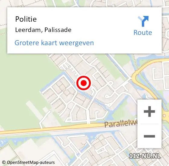 Locatie op kaart van de 112 melding: Politie Leerdam, Palissade op 23 februari 2020 12:24