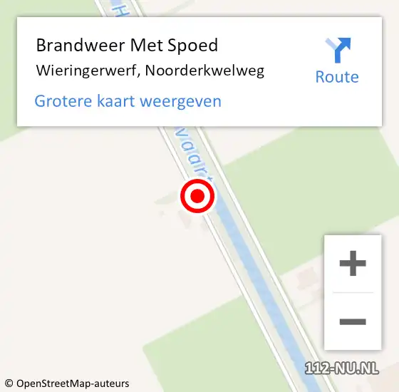 Locatie op kaart van de 112 melding: Brandweer Met Spoed Naar Wieringerwerf, Noorderkwelweg op 23 februari 2020 12:35