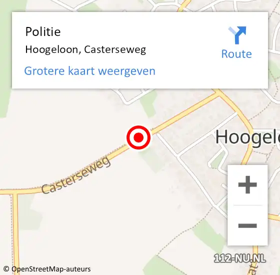 Locatie op kaart van de 112 melding: Politie Hoogeloon, Casterseweg op 23 februari 2020 13:35