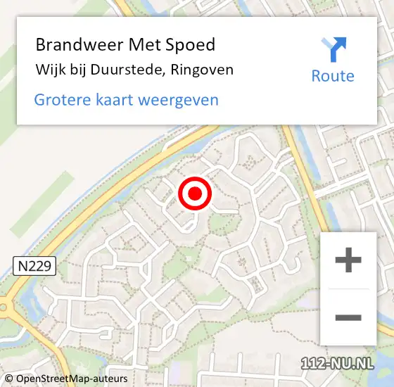 Locatie op kaart van de 112 melding: Brandweer Met Spoed Naar Wijk bij Duurstede, Ringoven op 23 februari 2020 13:57