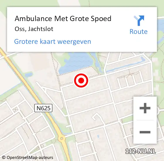 Locatie op kaart van de 112 melding: Ambulance Met Grote Spoed Naar Oss, Jachtslot op 23 februari 2020 14:02