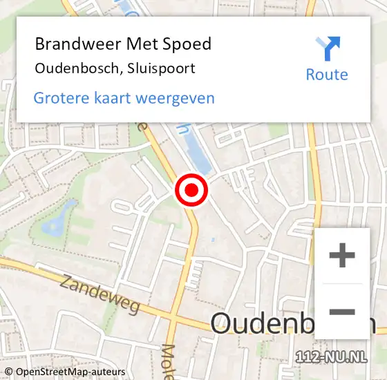Locatie op kaart van de 112 melding: Brandweer Met Spoed Naar Oudenbosch, Sluispoort op 23 februari 2020 14:35