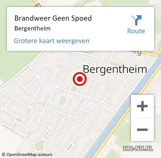 Locatie op kaart van de 112 melding: Brandweer Geen Spoed Naar Bergentheim op 23 februari 2020 15:10