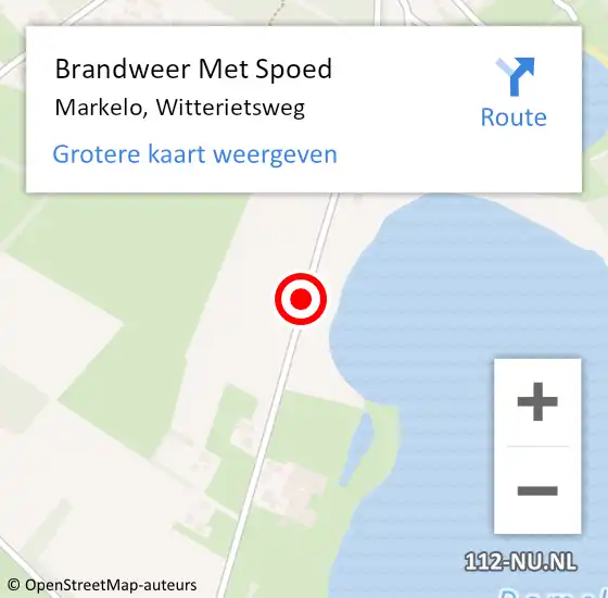 Locatie op kaart van de 112 melding: Brandweer Met Spoed Naar Markelo, Witterietsweg op 23 februari 2020 15:14