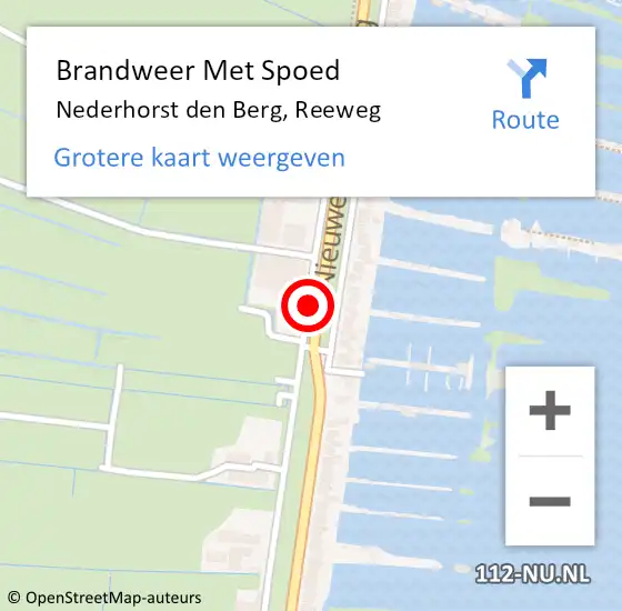 Locatie op kaart van de 112 melding: Brandweer Met Spoed Naar Nederhorst den Berg, Reeweg op 23 februari 2020 15:47