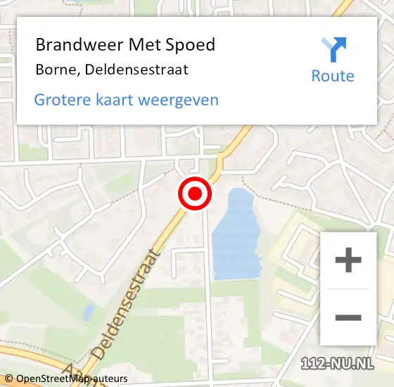 Locatie op kaart van de 112 melding: Brandweer Met Spoed Naar Borne, Deldensestraat op 23 februari 2020 16:07