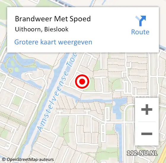 Locatie op kaart van de 112 melding: Brandweer Met Spoed Naar Uithoorn, Bieslook op 23 februari 2020 16:18