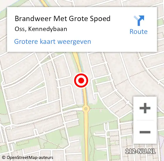 Locatie op kaart van de 112 melding: Brandweer Met Grote Spoed Naar Oss, Kennedybaan op 23 februari 2020 16:26