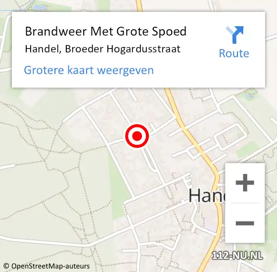 Locatie op kaart van de 112 melding: Brandweer Met Grote Spoed Naar Handel, Broeder Hogardusstraat op 23 februari 2020 16:49