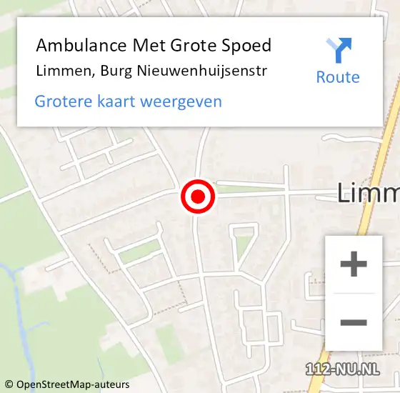 Locatie op kaart van de 112 melding: Ambulance Met Grote Spoed Naar Limmen, Burg Nieuwenhuijsenstr op 23 februari 2020 18:09