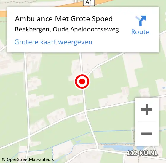 Locatie op kaart van de 112 melding: Ambulance Met Grote Spoed Naar Beekbergen, Oude Apeldoornseweg op 23 februari 2020 21:55