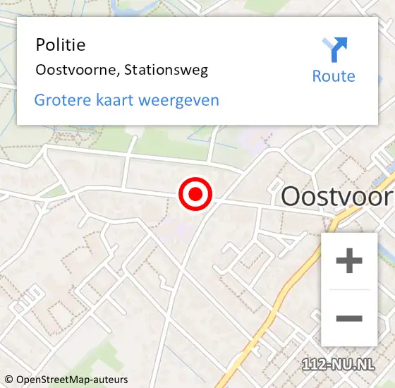 Locatie op kaart van de 112 melding: Politie Oostvoorne, Stationsweg op 29 april 2014 12:33