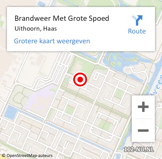 Locatie op kaart van de 112 melding: Brandweer Met Grote Spoed Naar Uithoorn, Haas op 24 februari 2020 03:33