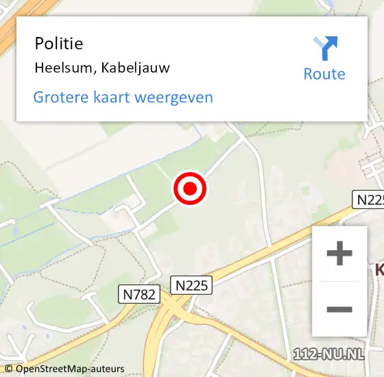 Locatie op kaart van de 112 melding: Politie Heelsum, Kabeljauw op 24 februari 2020 06:14